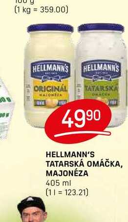 HELLMANN'S TATARSKÁ OMÁČKA, MAJONÉZA 405 ml