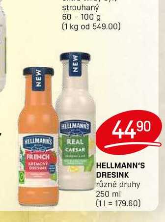 HELLMANN'S DRESINK různé druhy 250 ml