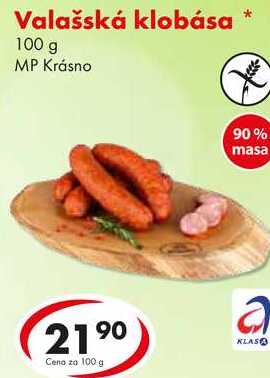 Valašská klobása, 100 g
