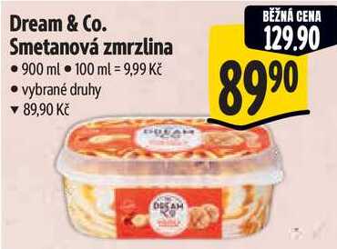 Dream & Co. Smetanová zmrzlina, 900 ml 