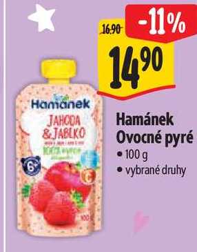 Hamánek Ovocné pyré, 100 g