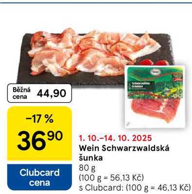 Wein Schwarzwaldská šunka, 80 g 