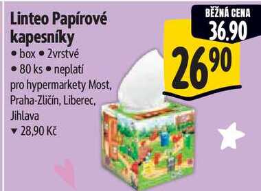 Linteo Papírové kapesníky, 80 ks