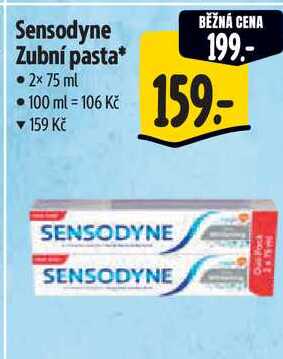 Sensodyne Zubní pasta, 2x 75 ml 