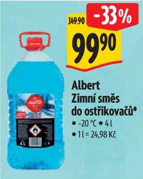 Albert Zimní směs do ostřikovačů, 4 l