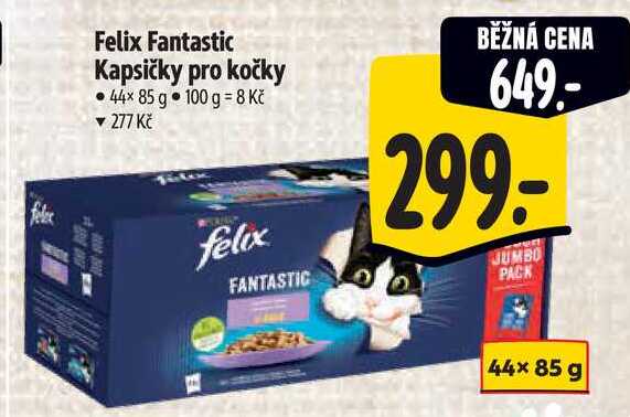 Felix Fantastic Kapsičky pro kočky, 44x 85 g 