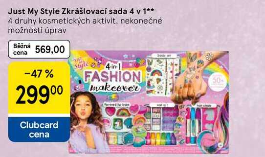 Just My Style Zkrášlovací sada 4 v 1, 4 druhy kosmetických aktivit, nekonečné možnosti úprav 