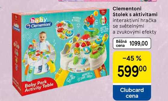 Clementoni Stolek s aktivitami interaktivní hračka se světelnými a zvukovými efekty 