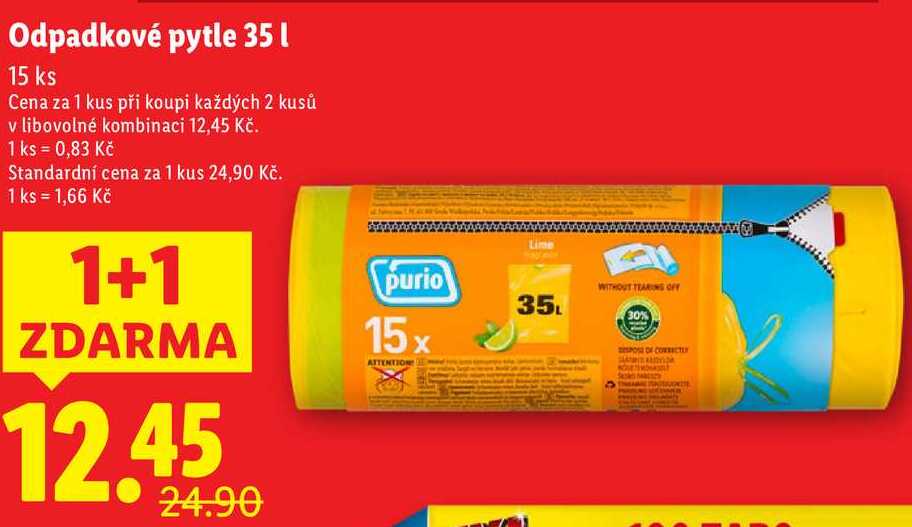 Odpadkové pytle 35 l, 15 ks 