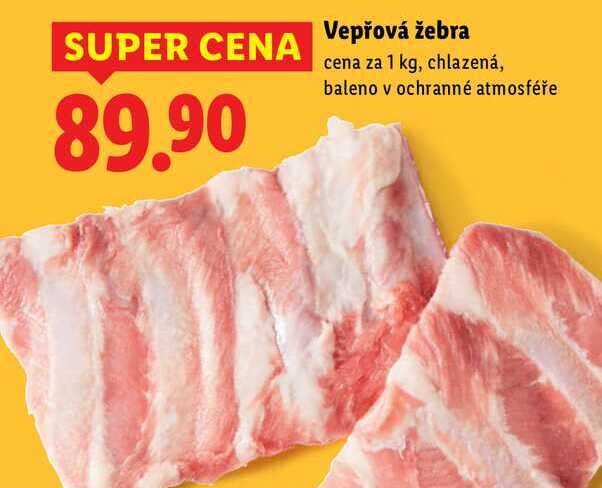 Vepřová žebra, cena za 1 kg