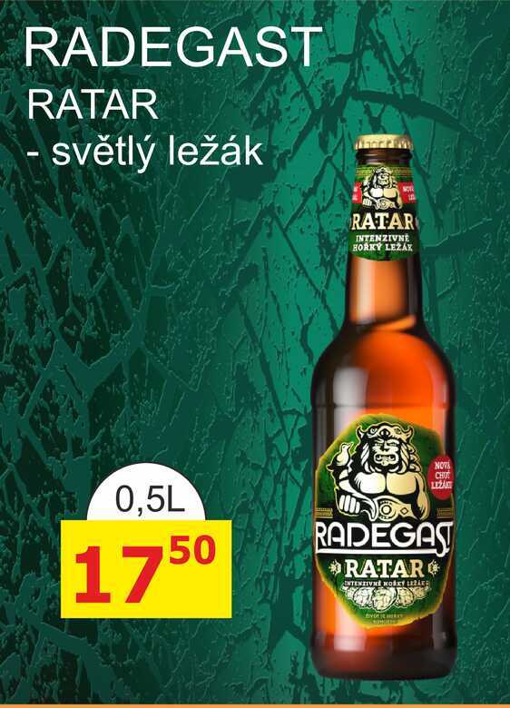 RADEGAST RATAR - světlý ležák 0,5L 