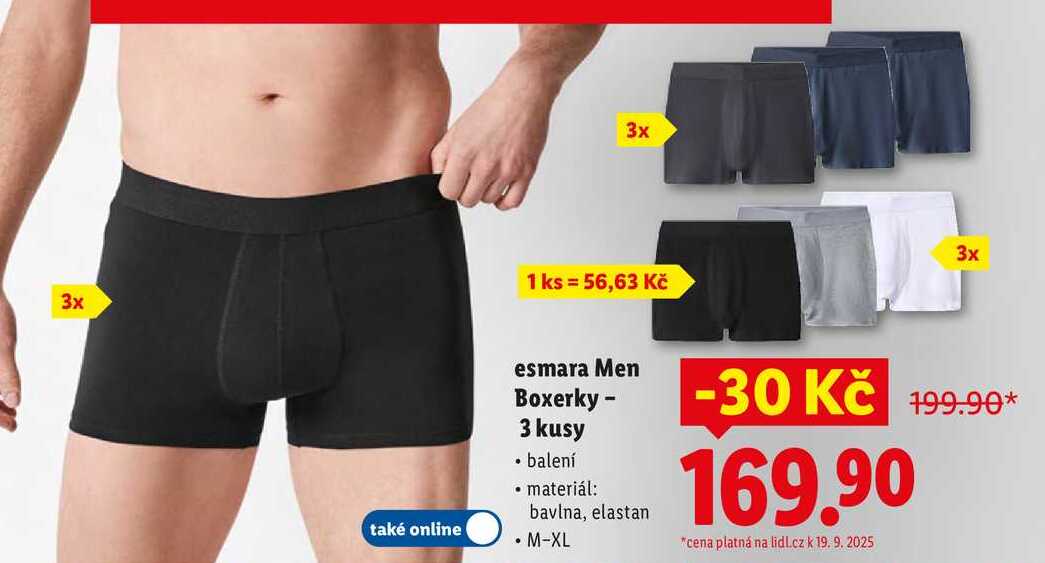 esmara Men Boxerky- 3 kusy 