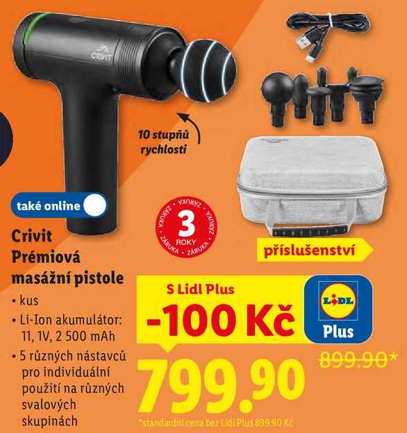 Crivit Prémiová masážní pistole