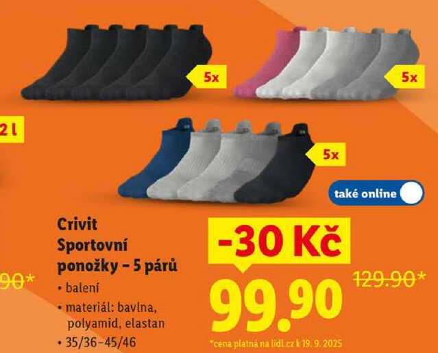 Crivit Sportovní ponožky - 5 párů
