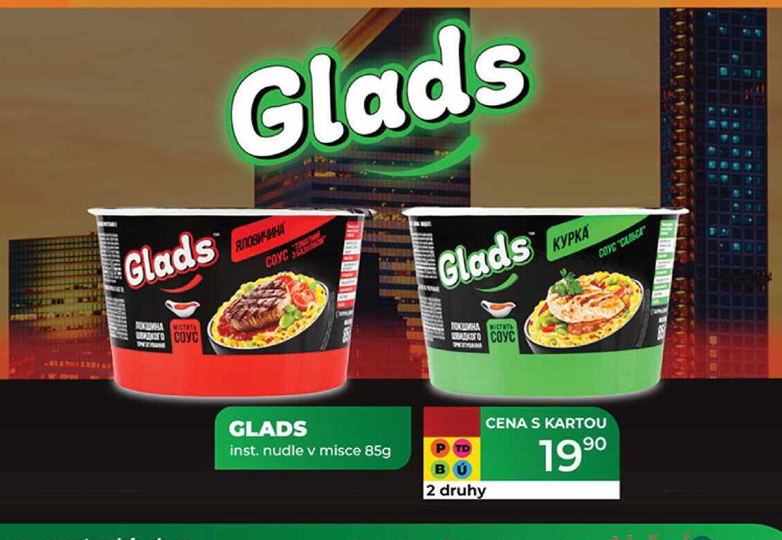 GLADS inst. nudle v misce 85g 