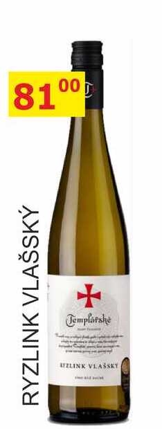 TEMPLÁŘSKÉ SKLEPY 0,75L RYZLINK VLAŠSKÝ