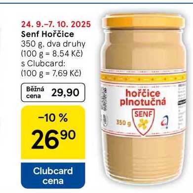Senf Hořčice, 350 g, dva druhy  