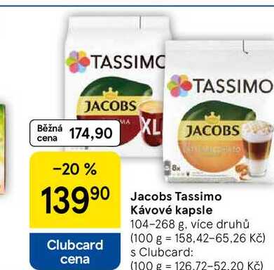 Jacobs Tassimo Kávové kapsle, 104-268 g 