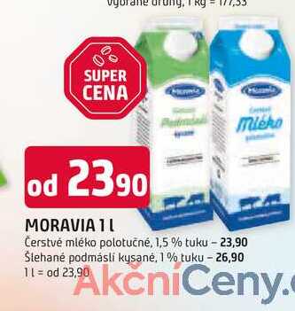 MORAVIA 1l Čerstvé mléko polotučné, 1,5 % tuku