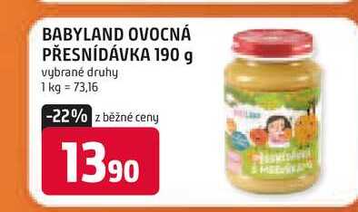 BABYLAND OVOCNÁ PŘESNÍDÁVKA 190 g 