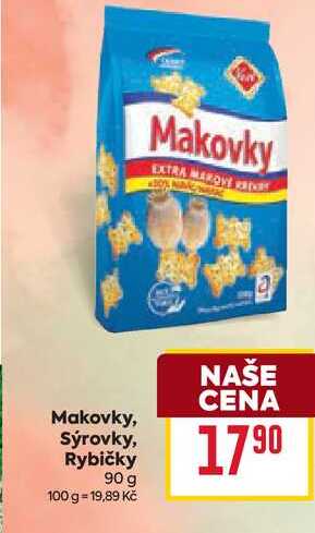 Makovky, Sýrovky, Rybičky 90 g