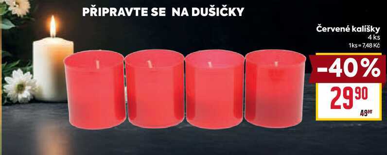 Červené kalíšky 4 ks 