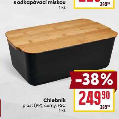 Chlebník plast (PP), černý, FSC 1 ks 