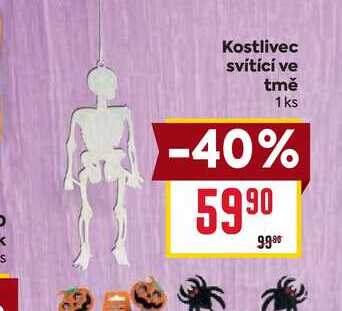 Kostlivec svítící ve tmě 1 ks 