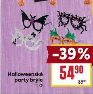 Halloweenské party brýle 1 ks 