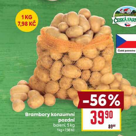 Brambory konzumní pozdní balení, 5 kg 