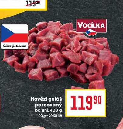 Hovězí guláš porcovaný balení, 400 g 