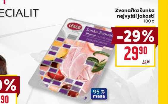 Zvonařka šunka nejvyšší jakosti 100 g 