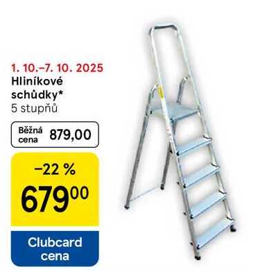 Hliníkové schůdky, 5 stupňů  