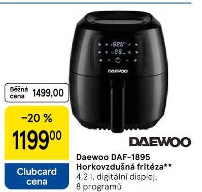 Daewoo DAF-1895 Horkovzdušná fritéza, 4.2 l, digitální displej, 8 programů 