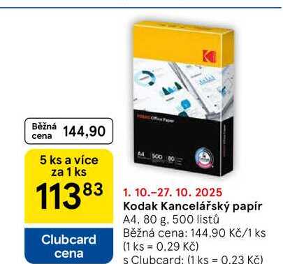 Kodak Kancelářský papír, A4, 80 g. 500 listů 