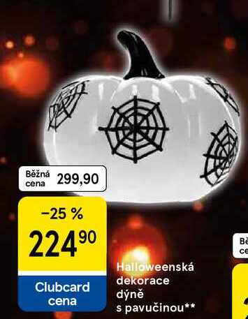 Halloweenská dekorace dýně s pavučinou