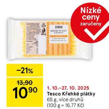 Tesco Křehké plátky, 65 g, více druhů 