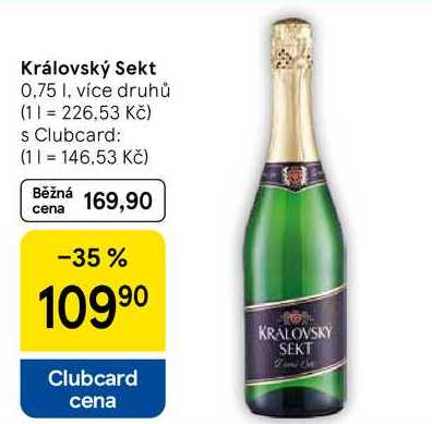 Královský Sekt, 0,75 I, více druhů 