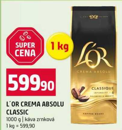L'OR CREMA ABSOLU CLASSIC 1000 g