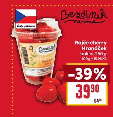 Rajče cherry Hranáček balení, 250 g