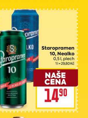Staropramen Nealko 0,51, plech 