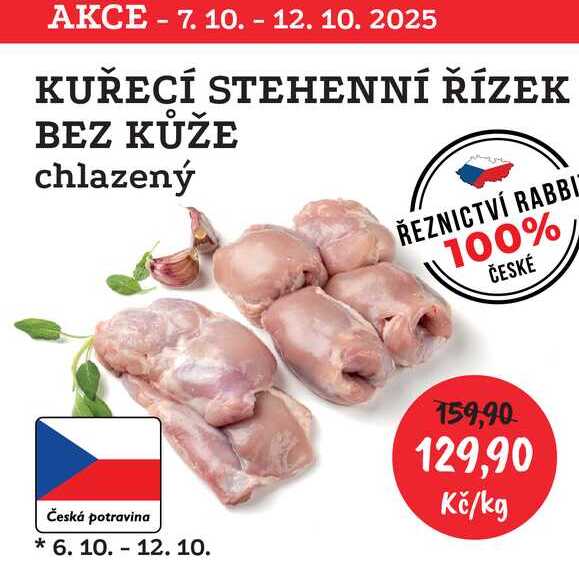 KUŘECÍ STEHENNÍ ŘÍZEK BEZ KŮŽE chlazený 1kg