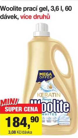 Woolite prací gel, 3,6 l, 60 dávek, více druhů 