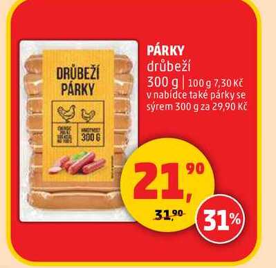 PÁRKY drůbeží, 300 g
