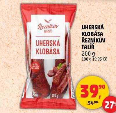 UHERSKÁ KLOBÁSA ŘEZNÍKŮV TALÍŘ, 200 g 