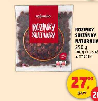 ROZINKY SULTÁNKY NATURALIA, 250 g