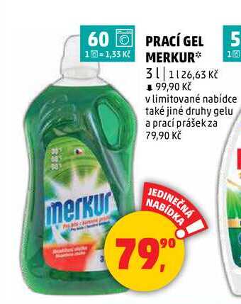 PRACÍ GEL MERKUR, 3 l