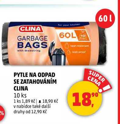 PYTLE NA ODPAD SE ZATAHOVÁNÍM CLINA, 10 ks 