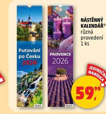 NÁSTĚNNÝ KALENDÁŘ, 1 ks