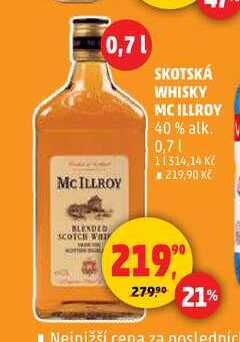 SKOTSKÁ WHISKY MC ILLROY, 0,7 l